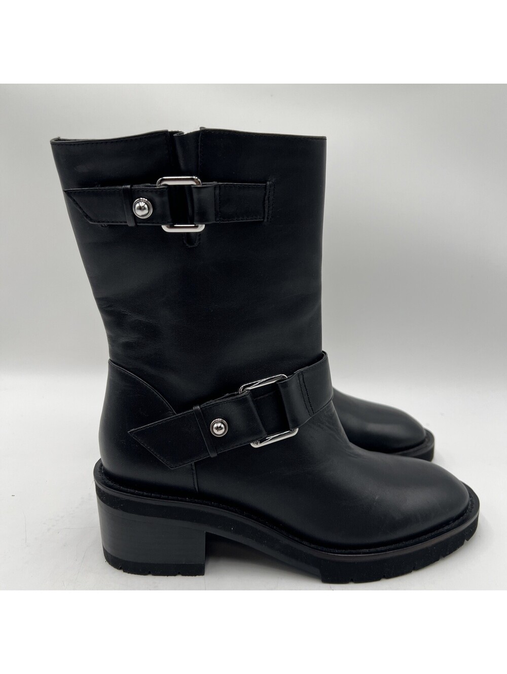 Women’s Stuart Weitzman Boulevard Moto Booties black leather Size 5.5B